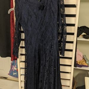 Vintage Navy lace embellished dress